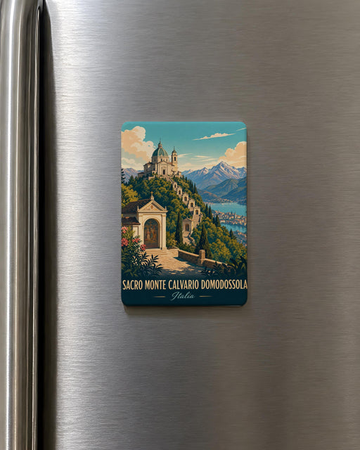 Sacro Monte Calvario Domodossola Italy Fridge Magnet, Sacred Mountain Shrine Pilgrimage Landmark Souvenir Magnet