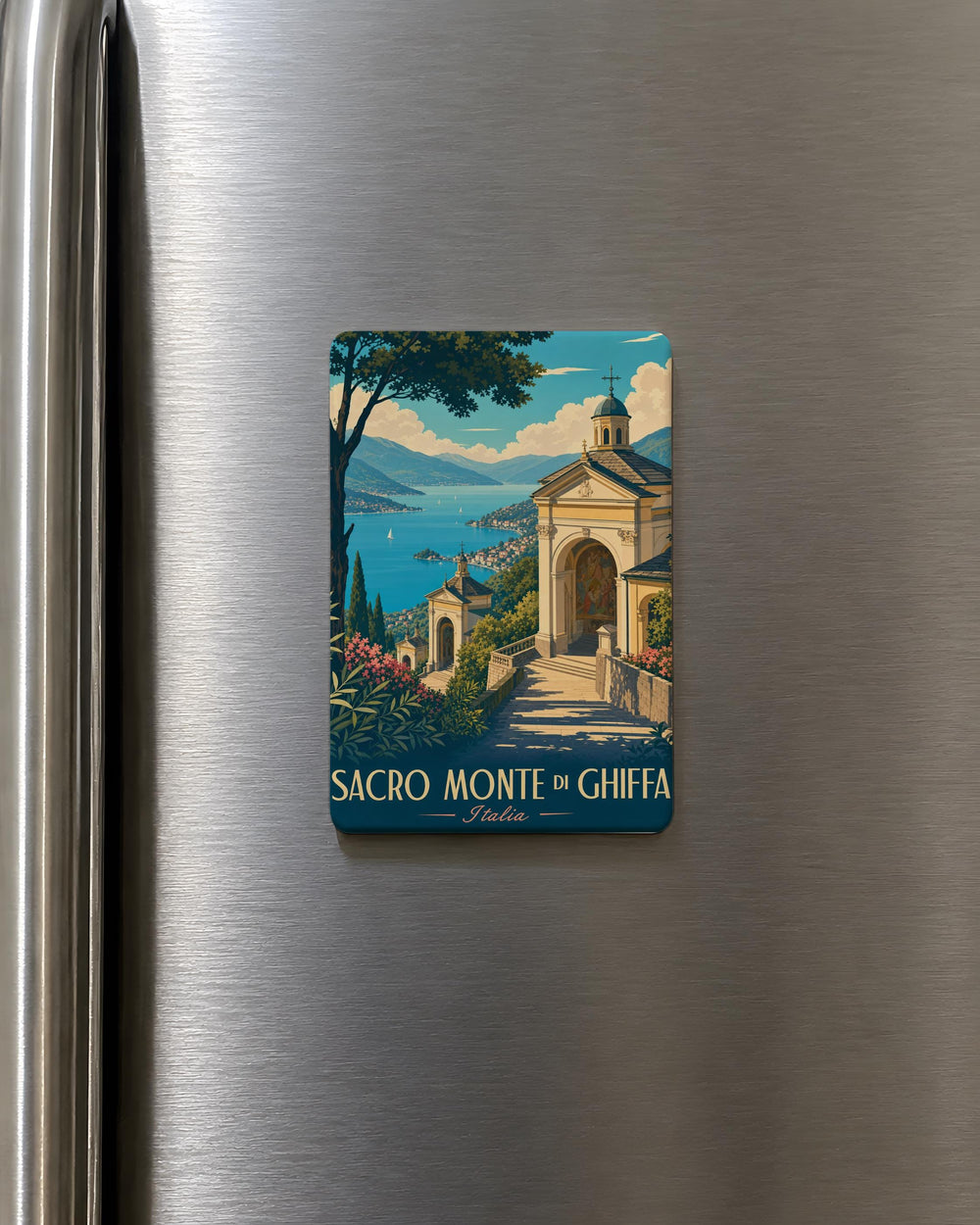 Sacro Monte di Ghiffa Italy Fridge Magnet, Sacred Mountain Sanctuary Pilgrimage Site Souvenir Magnet