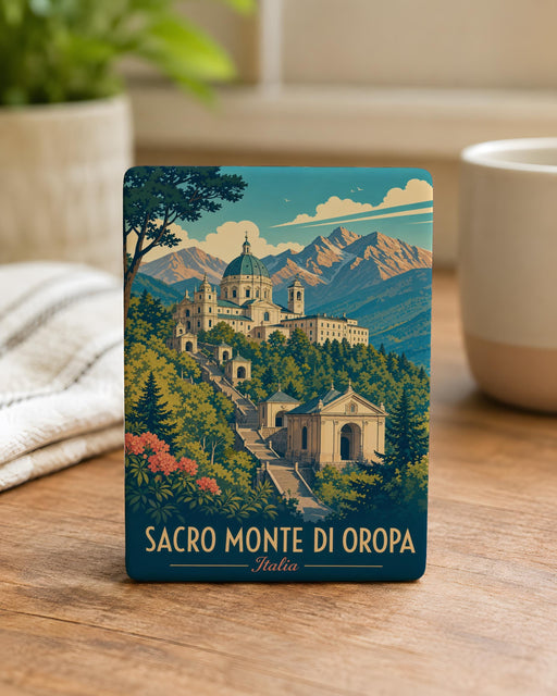 Sacro Monte di Oropa Fridge Magnet, Oropa Sanctuary Italy Souvenir Magnet, Piedmont Pilgrimage Site Refrigerator Magnet
