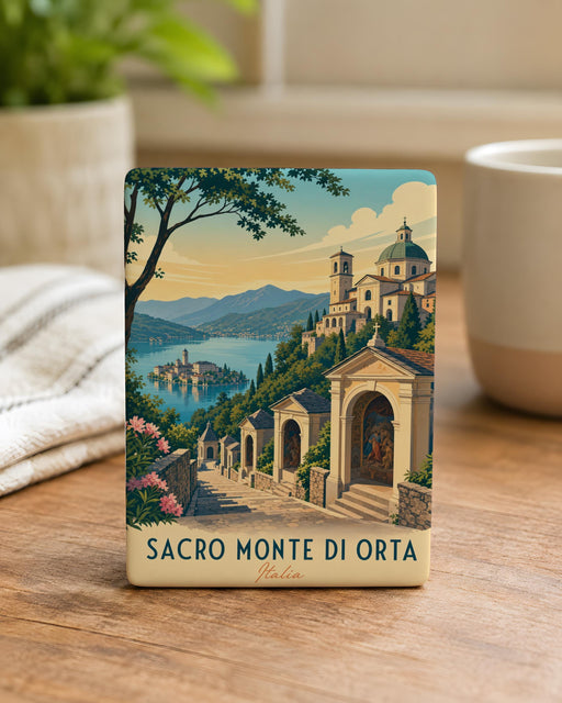 Sacro Monte di Orta Fridge Magnet, Orta San Giulio Italy Pilgrimage Site Souvenir Magnet, Lake Orta Landmark Magnet