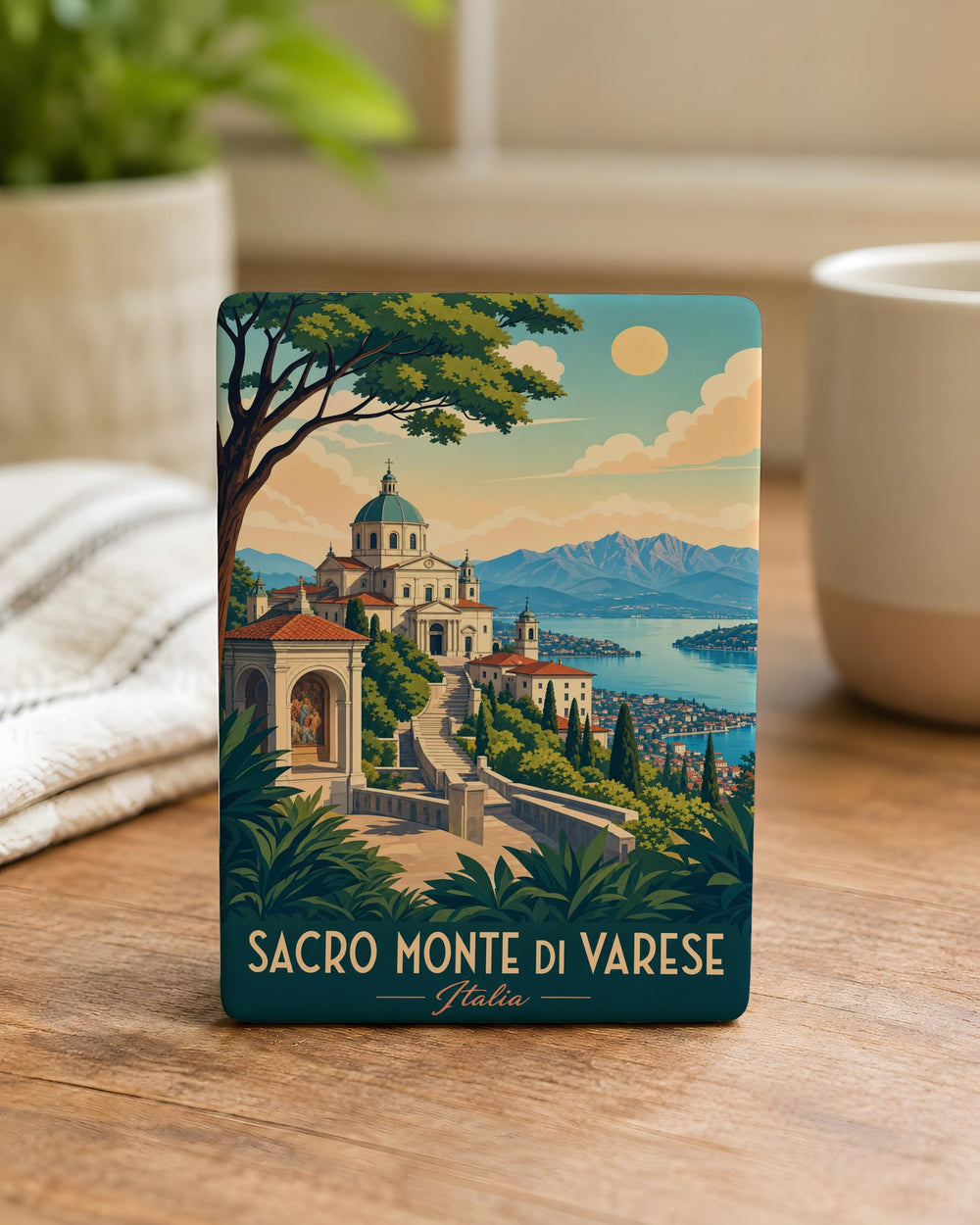 Sacro Monte di Varese Fridge Magnet, Varese Italy Pilgrimage Site Souvenir Magnet, Sacred Mountain Landmark Magnet