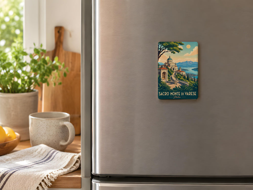 Sacro Monte di Varese Fridge Magnet, Varese Italy Pilgrimage Site Souvenir Magnet, Sacred Mountain Landmark Magnet