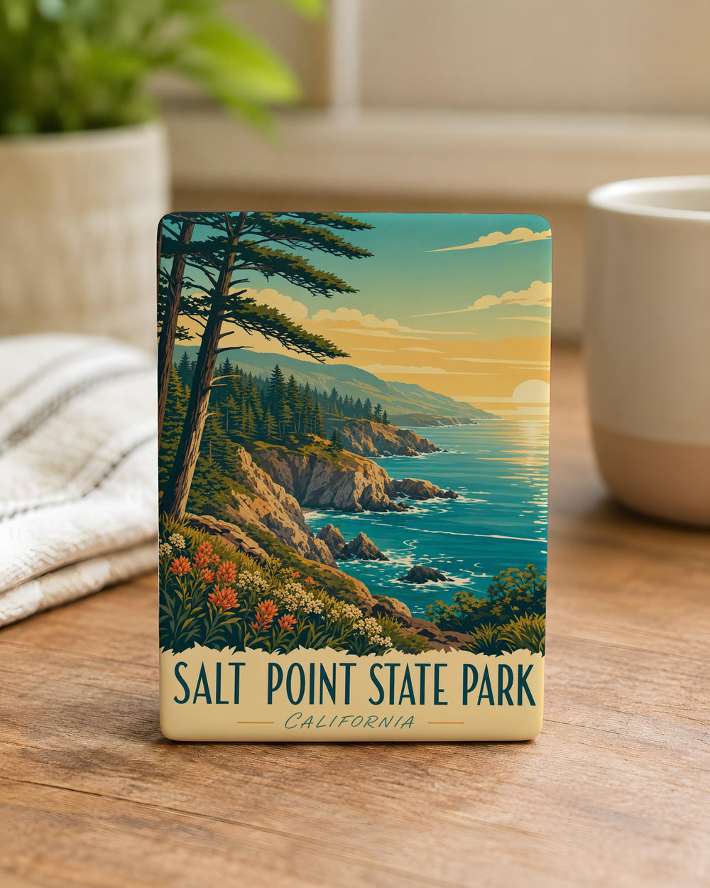 Salt Point State Park Fridge Magnet, California Coast, Sonoma County, Ocean Cliffs, Tide Pools, Hiking Trail Souvenir Magnet