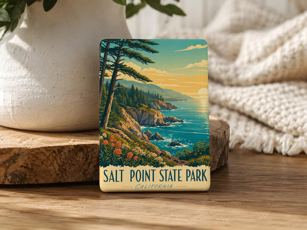 Salt Point State Park Fridge Magnet, California Coast, Sonoma County, Ocean Cliffs, Tide Pools, Hiking Trail Souvenir Magnet