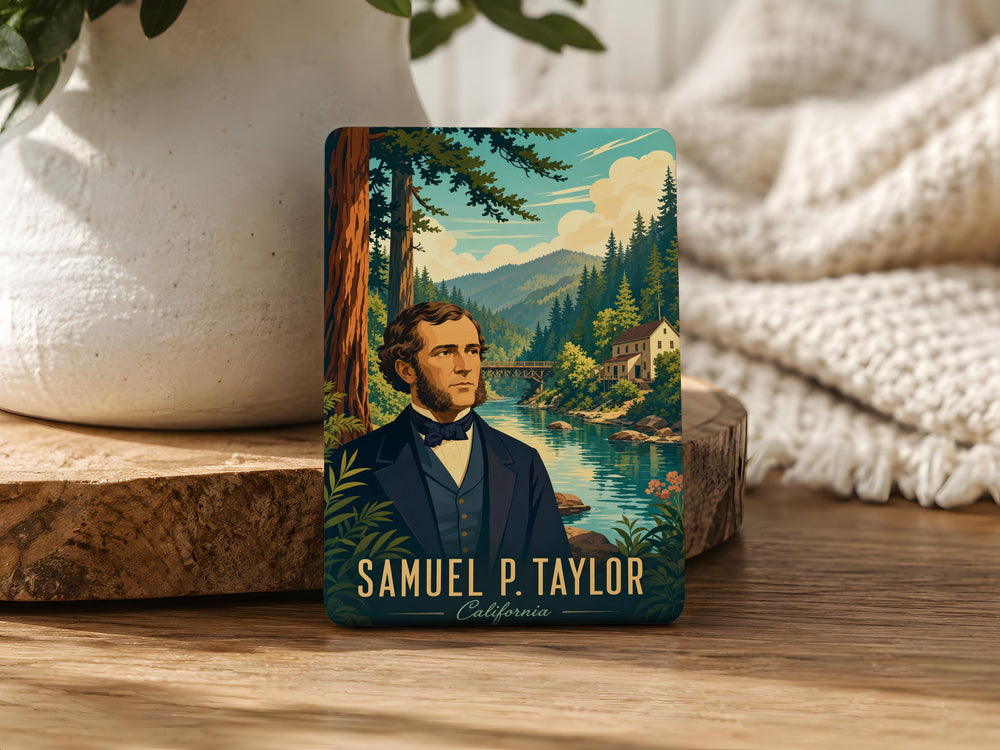 Samuel P Taylor State Park Fridge Magnet, California Redwoods, River Bridge, Hiking and Camping Souvenir Magnet