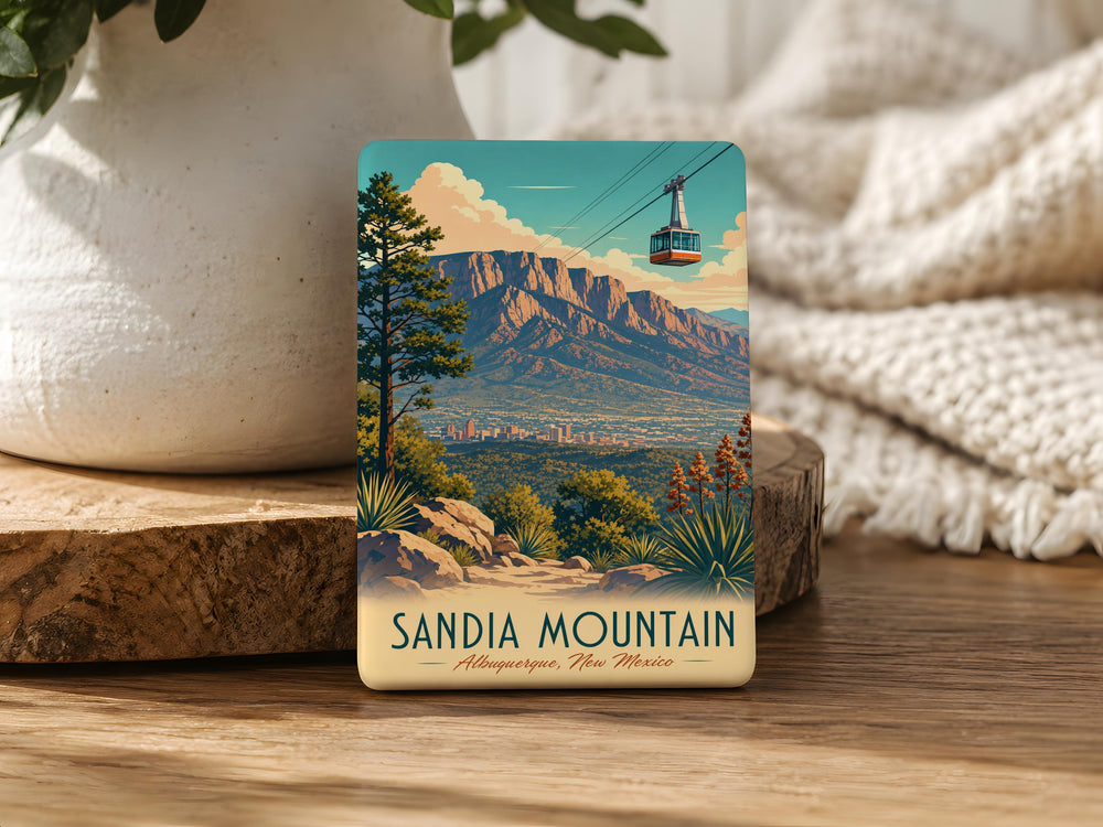 Sandia Mountain Fridge Magnet, Albuquerque New Mexico Landmark Souvenir, Sandia Peak Scenic Travel Gift