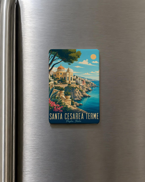 Santa Cesarea Terme Italy Fridge Magnet, Puglia Coastal Town Souvenir Magnet, Travel Gift, Italian Vacation Keepsake