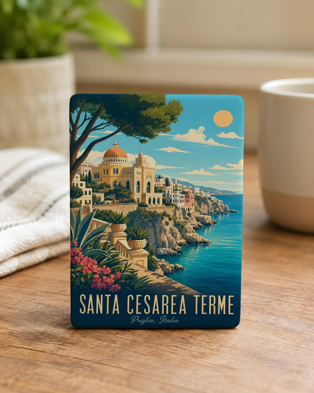 Santa Cesarea Terme Italy Fridge Magnet, Puglia Coastal Town Souvenir Magnet, Travel Gift, Italian Vacation Keepsake