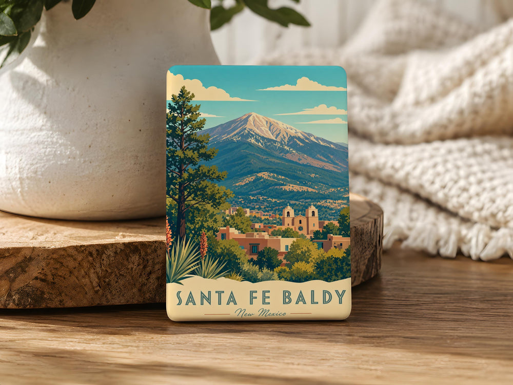 Santa Fe Baldy Fridge Magnet, New Mexico Mountain Peak Souvenir Magnet, Santa Fe Ski Area Gift, Southwestern Travel Keepsake