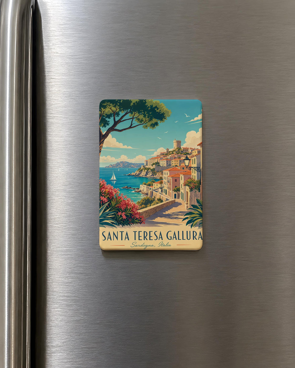 Santa Teresa Gallura Italy Fridge Magnet, Sardinia Travel Souvenir, Coastal Town Landmark Keepsake Magnet