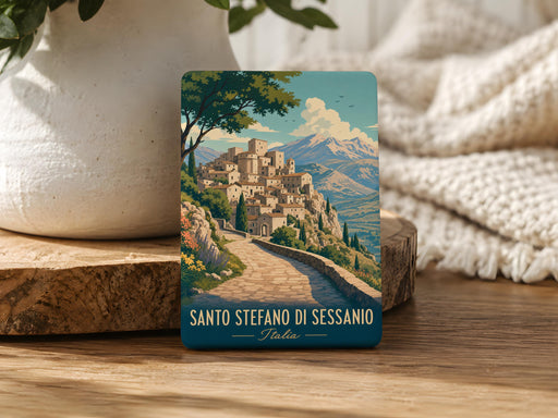 Santo Stefano di Sessanio Italy Village Fridge Magnet, Abruzzo Medieval Hilltown Souvenir Magnet, Italian Travel Keepsake