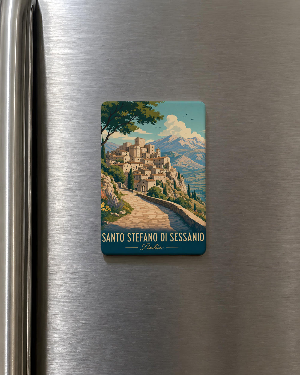 Santo Stefano di Sessanio Italy Village Fridge Magnet, Abruzzo Medieval Hilltown Souvenir Magnet, Italian Travel Keepsake