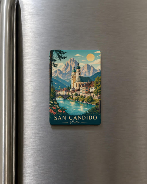 San Candido Italy Fridge Magnet, Alpine Town Souvenir Magnet, Dolomites Travel Keepsake, San Candido Village Magnet