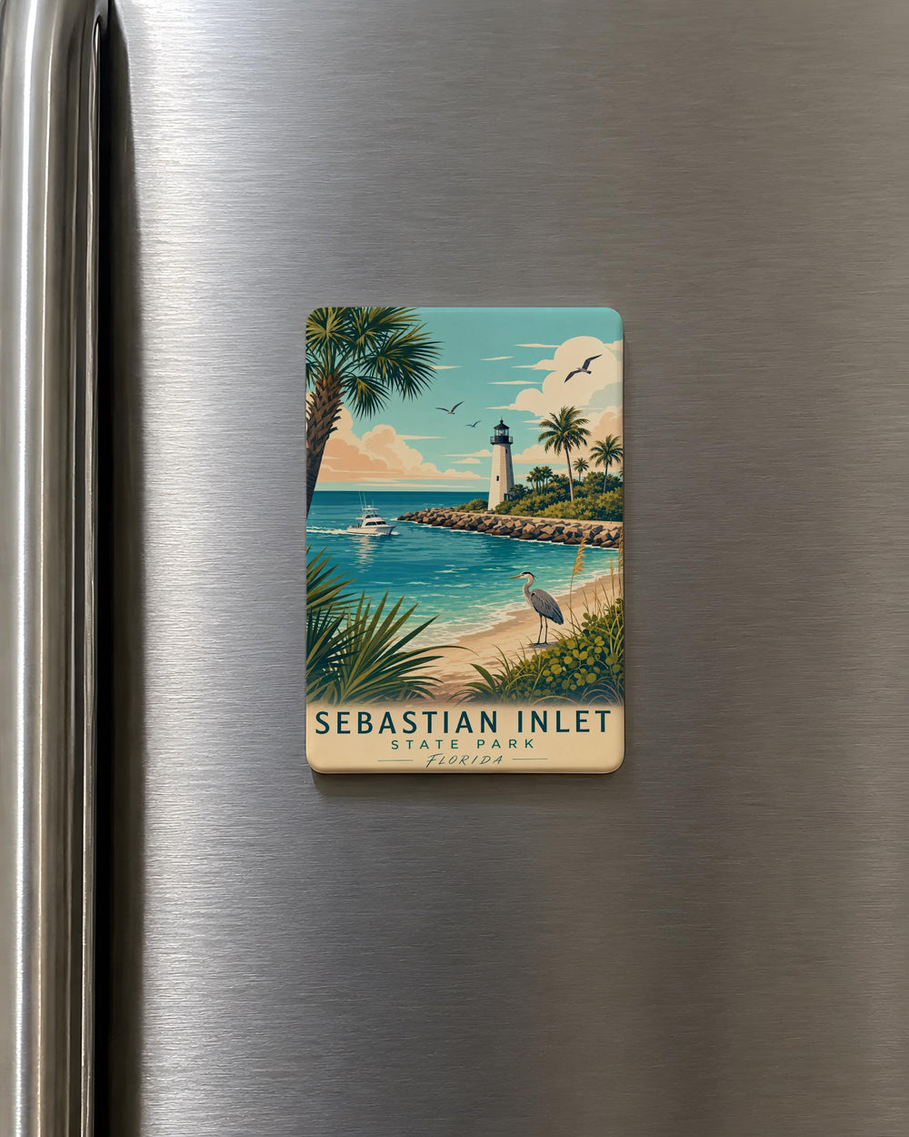 Sebastian Inlet State Park Fridge Magnet, Florida Beach Park Souvenir Magnet, Coastal Travel Gift, Ocean Nature Keepsake