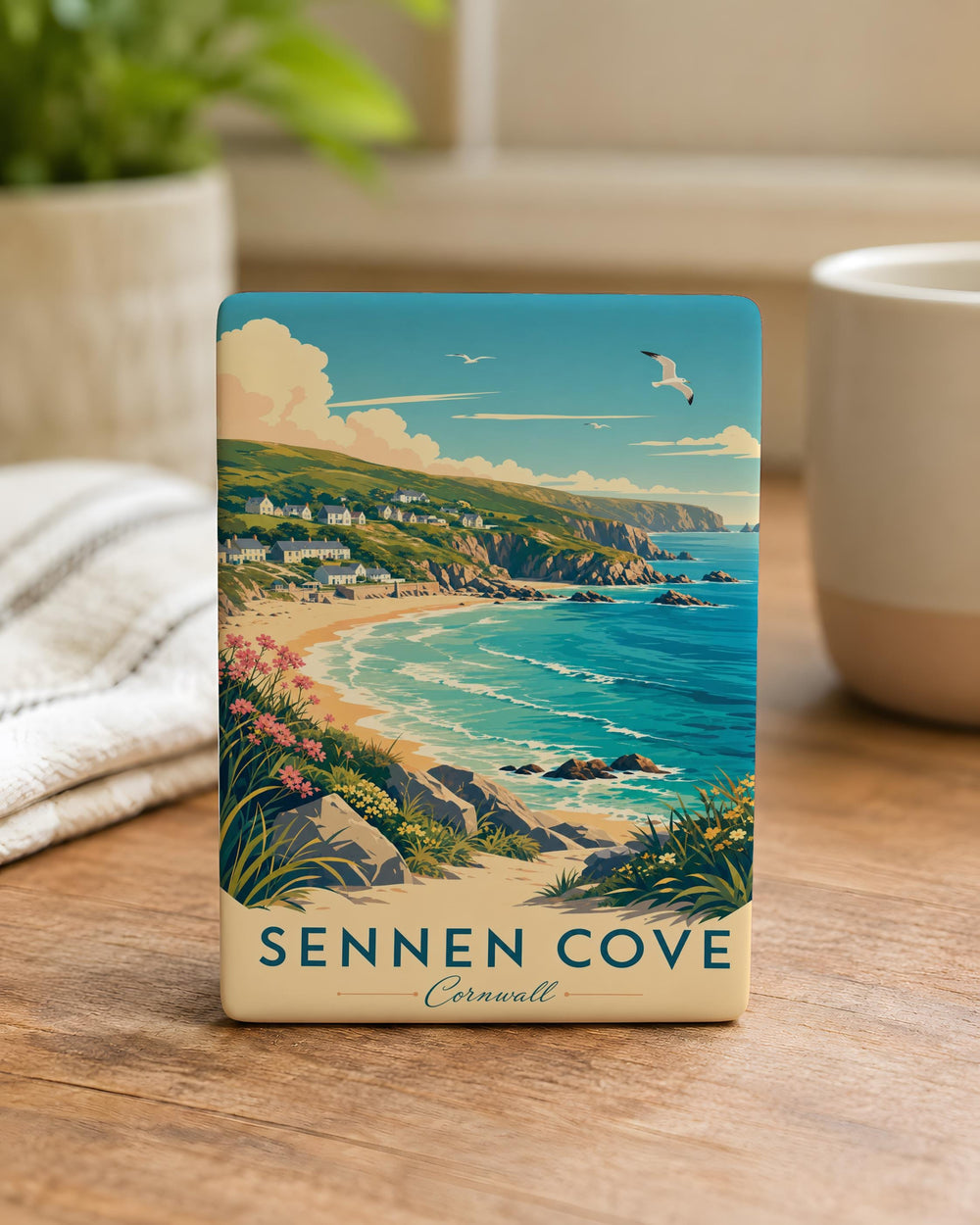 Sennen Cove Cornwall Fridge Magnet, Coastal Village Seaside Bay Souvenir, UK Beach Landmark Gift