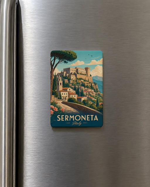 Sermoneta Italy Fridge Magnet, Sermoneta Travel Souvenir Magnet, Italian Village Landmark Keepsake Magnet, Lazio Italy Gift