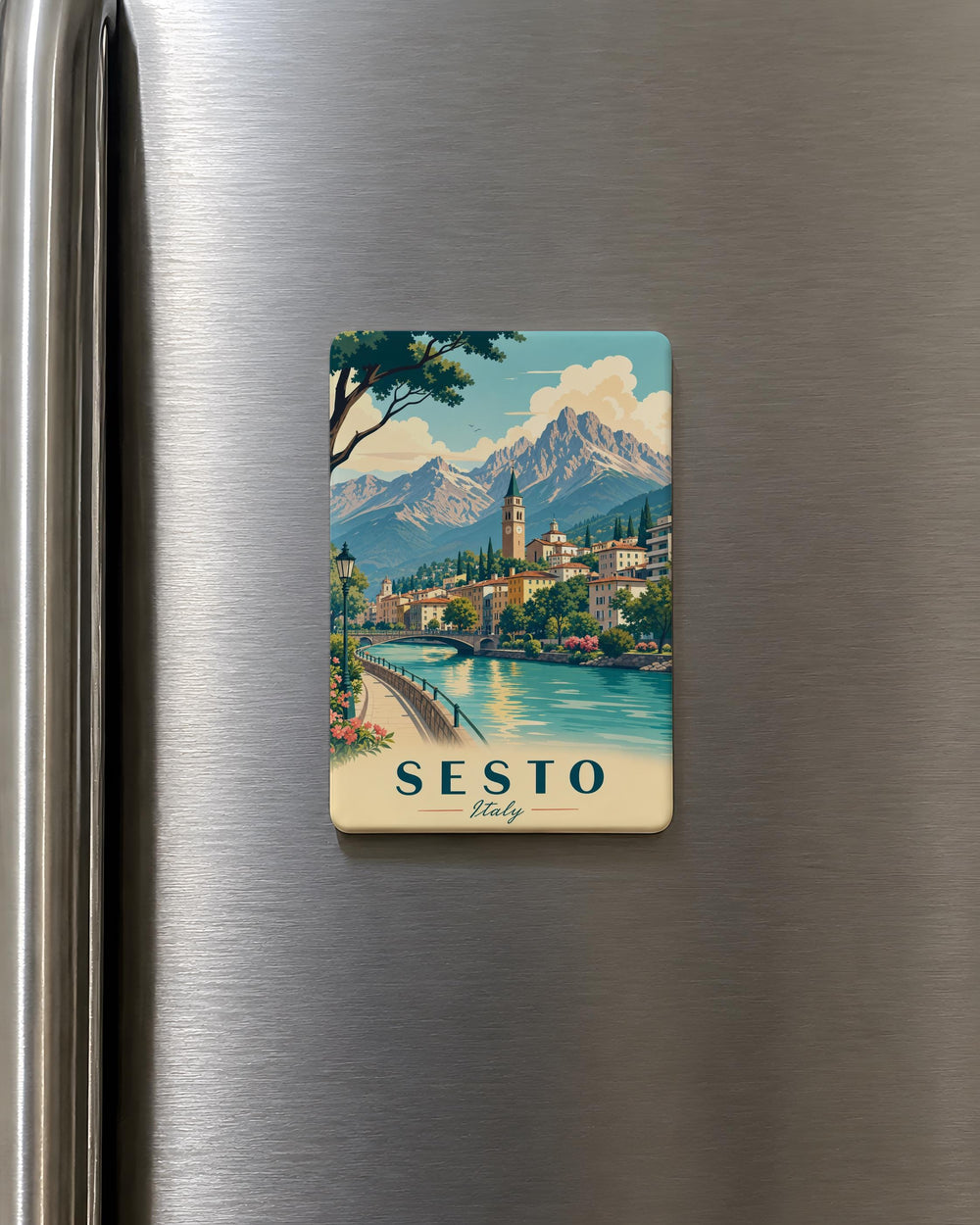 Sesto Italy Fridge Magnet, Sesto Italian Town Souvenir Magnet, Tuscany Travel Keepsake, Italy Destination Kitchen Magnet
