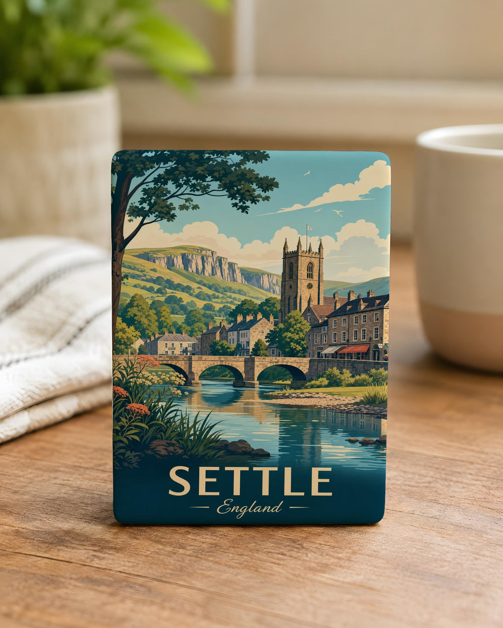 Settle England Fridge Magnet, Settle Yorkshire Travel Souvenir Magnet, Settle UK Town Landmark Keepsake Magnet