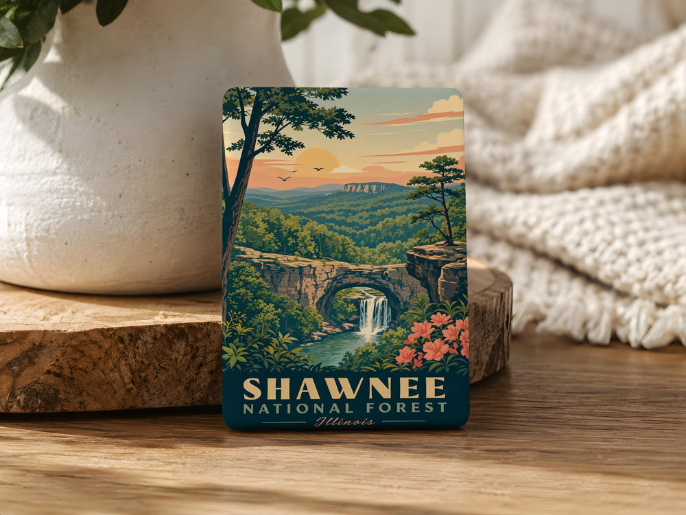 Shawnee National Forest Fridge Magnet, Illinois Nature Souvenir, Hiking Trail Travel Gift, Forest Landscape Keepsake Magnet