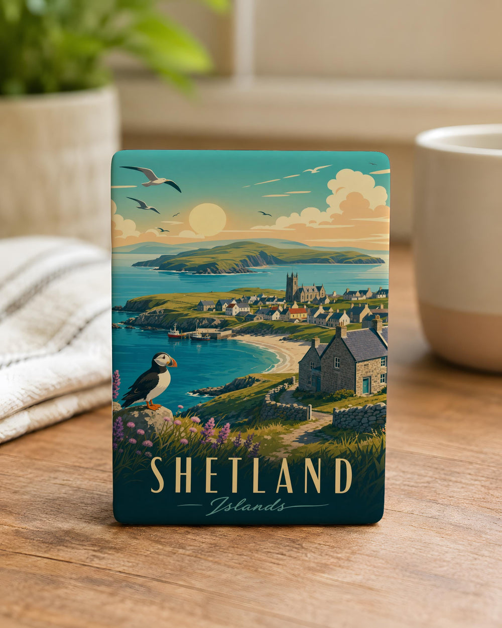 Shetland Islands Fridge Magnet, Scotland Travel Souvenir Magnet, Shetland Map Landmark Keepsake Gift