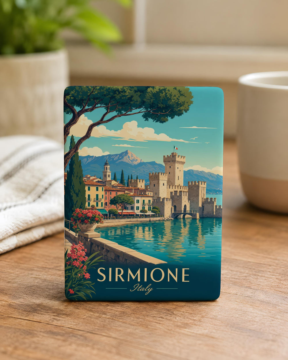 Sirmione Town Fridge Magnet, Lake Garda Italy Souvenir Magnet, Sirmione Travel Gift, Italian Town Keepsake Magnet