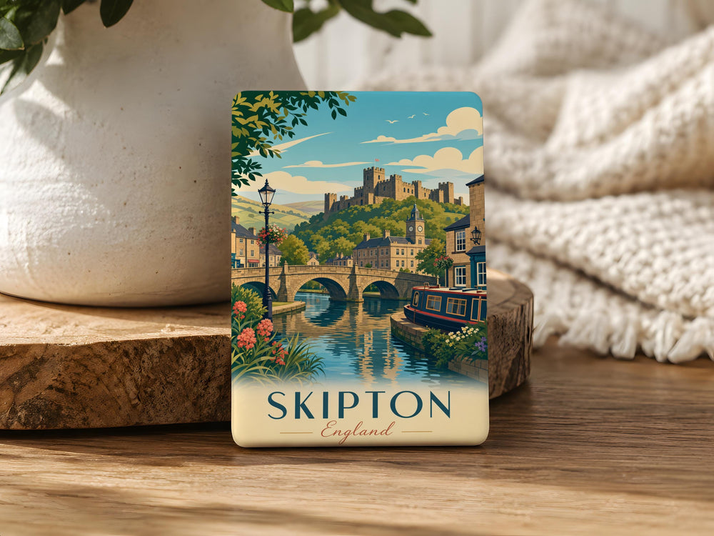 Skipton England Fridge Magnet, Skipton Yorkshire Souvenir Magnet, Skipton UK Travel Gift, English Town Keepsake Magnet