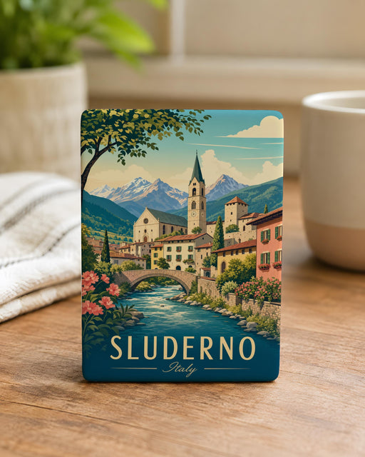 Sluderno Italy Fridge Magnet, Sluderno Souvenir Magnet, South Tyrol Travel Gift, Italian Alps Vacation Keepsake Magnet