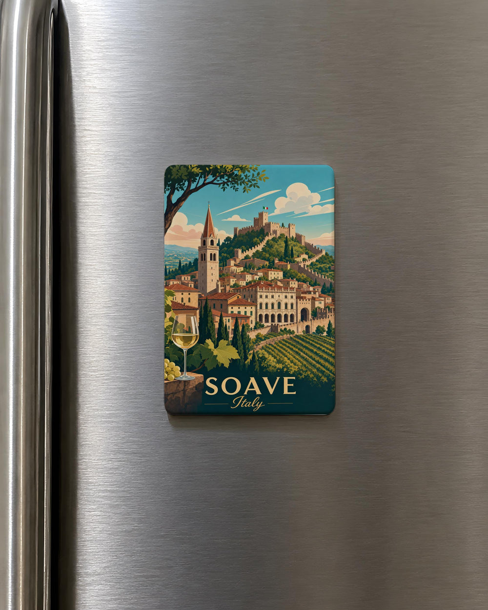 Soave Italy Fridge Magnet, Soave Veneto Travel Souvenir Magnet, Italian Town Landmark Keepsake Magnet, Italy Vacation Gift