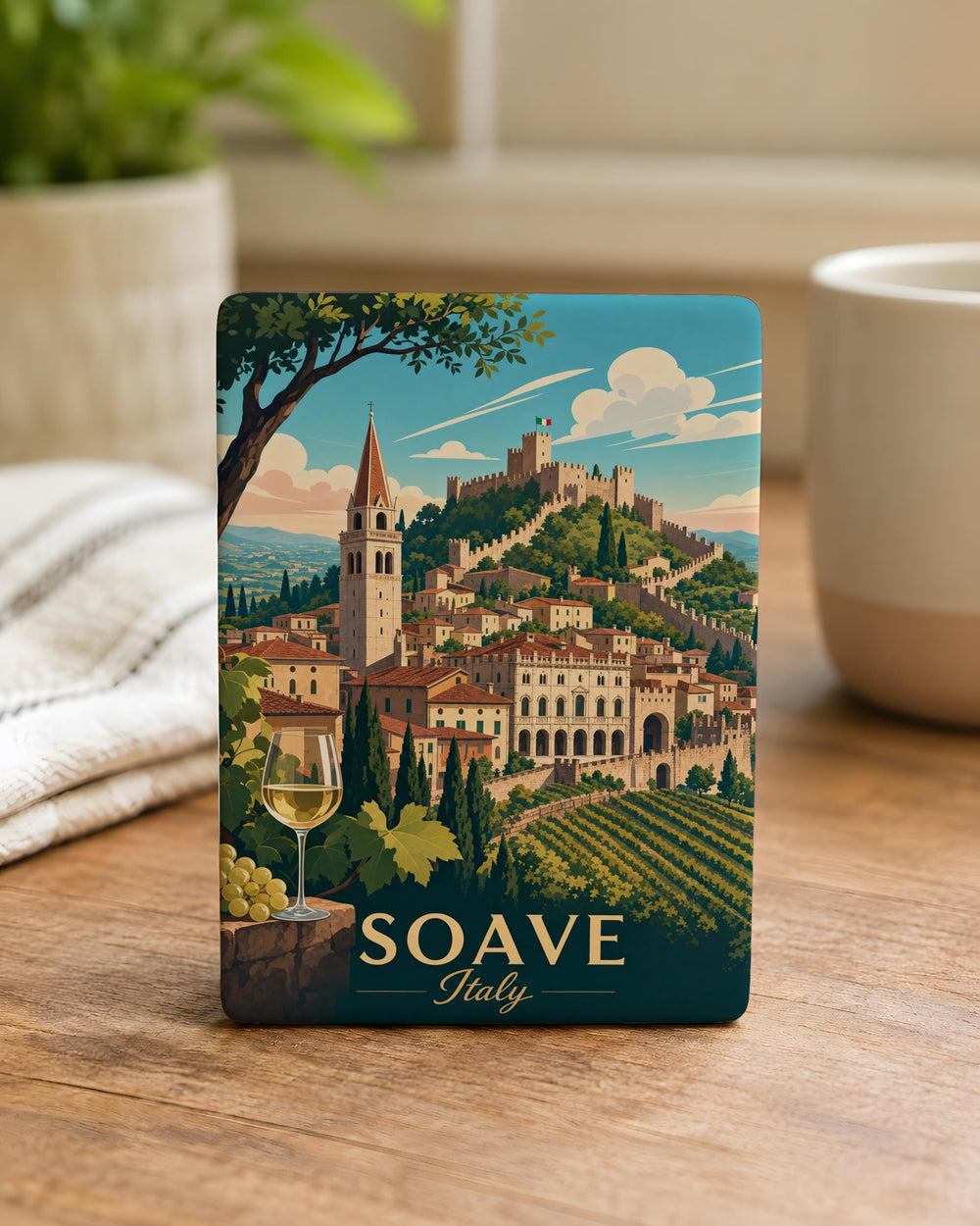 Soave Italy Fridge Magnet, Soave Veneto Travel Souvenir Magnet, Italian Town Landmark Keepsake Magnet, Italy Vacation Gift