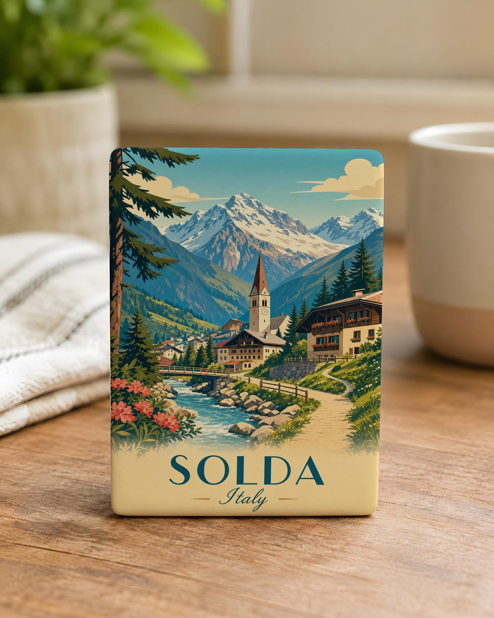 Solda Italy Fridge Magnet, Solda Village Souvenir Magnet, South Tyrol Travel Gift, Italian Alps Mountain Town Magnet