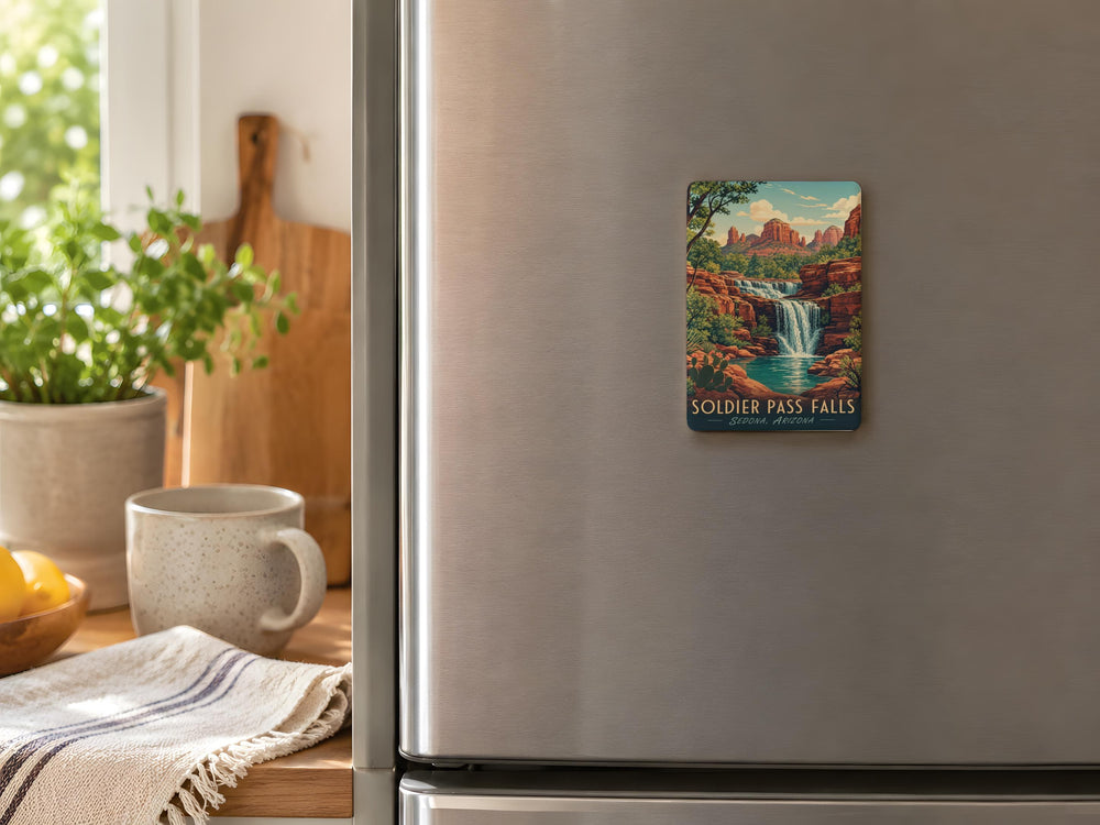 Soldier Pass Falls Fridge Magnet, Sedona Arizona Waterfall Souvenir, Red Rock Hiking Travel Keepsake Magnet