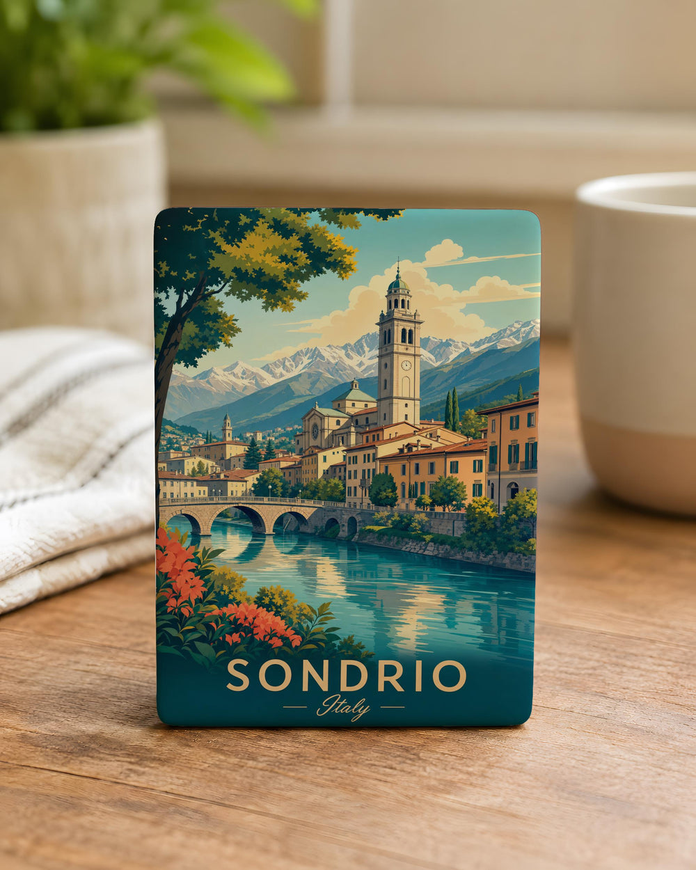 Sondrio Italy Fridge Magnet, Sondrio Souvenir Magnet, Lombardy Travel Gift, Italian Alps Mountain Town Keepsake Magnet