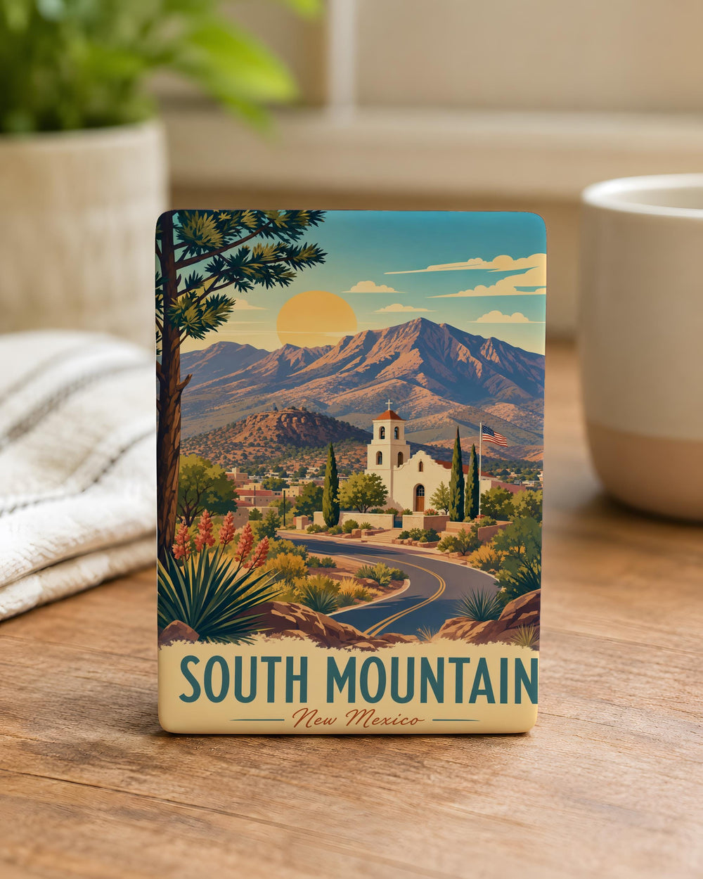South Mountain NM Fridge Magnet, New Mexico Souvenir Magnet, South Mountain Landmark Keepsake, Southwest Travel Gift