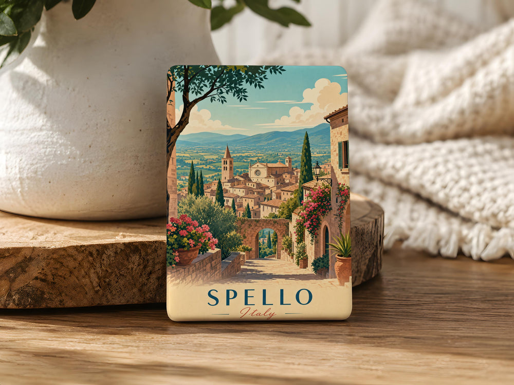 Spello Italy Fridge Magnet, Spello Umbria Souvenir Magnet, Italian Hill Town Travel Gift, Italy Vacation Keepsake Magnet