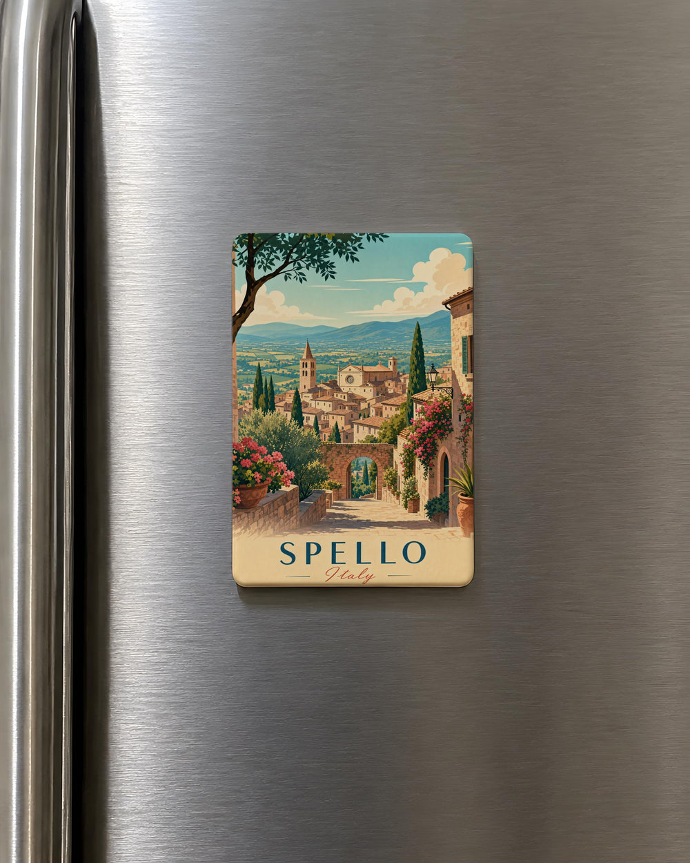 Spello Italy Fridge Magnet, Spello Umbria Souvenir Magnet, Italian Hill Town Travel Gift, Italy Vacation Keepsake Magnet