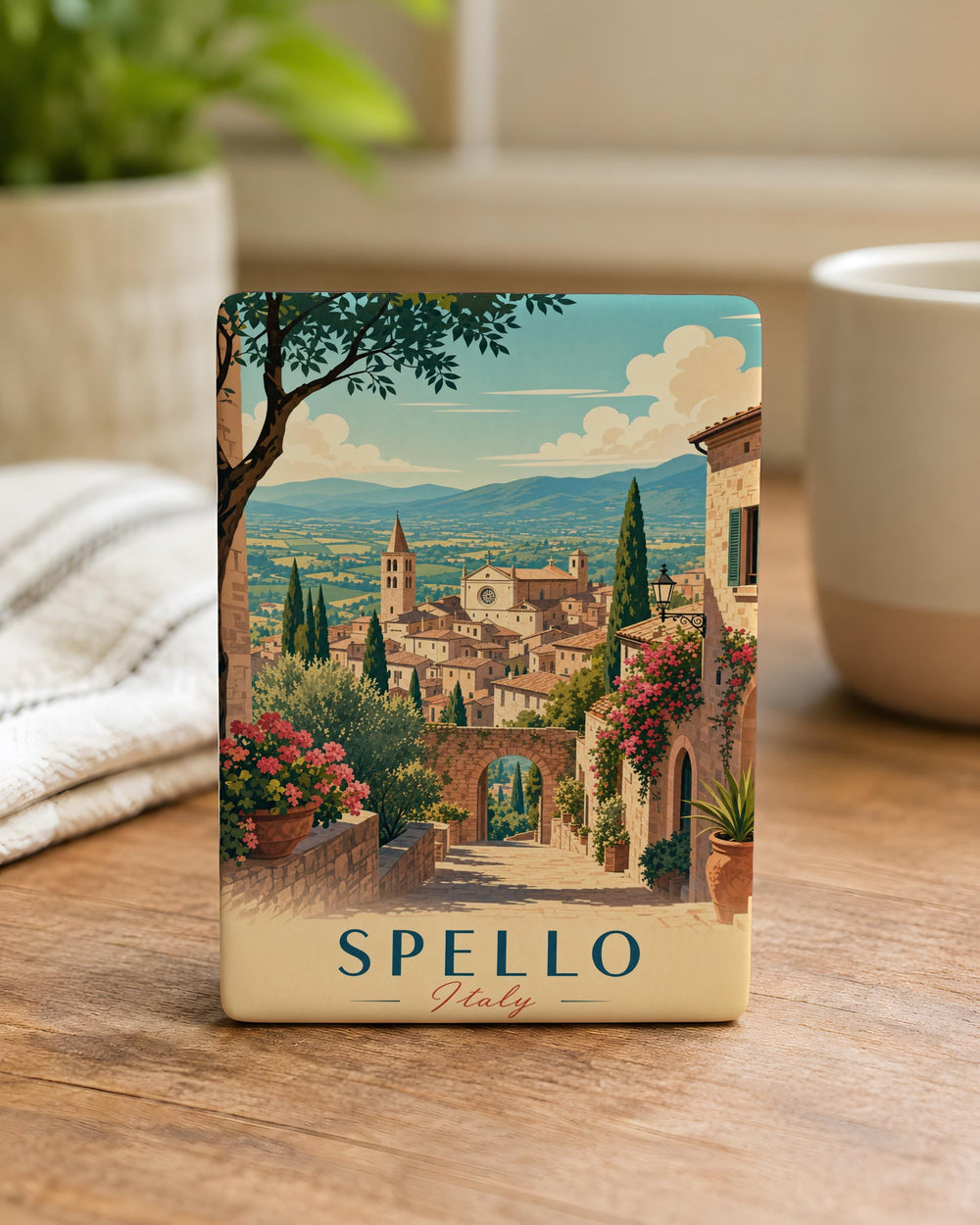 Spello Italy Fridge Magnet, Spello Umbria Souvenir Magnet, Italian Hill Town Travel Gift, Italy Vacation Keepsake Magnet