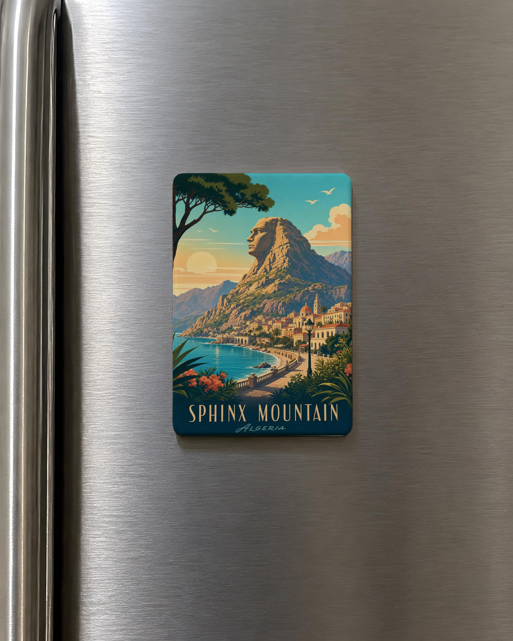 Sphinx Mountain Fridge Magnet, Sphinx Peak Landscape Souvenir, Mountain Nature Travel Gift, Outdoor Adventure Kitchen Magnet