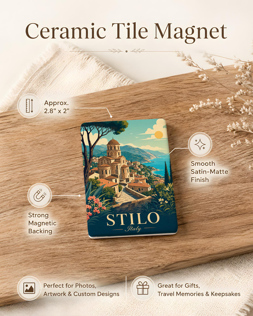 Stilo Italy Fridge Magnet, Stilo Calabria Souvenir Magnet, Italian Village Travel Keepsake, Italy Trip Gift, Refrigerator Magnet