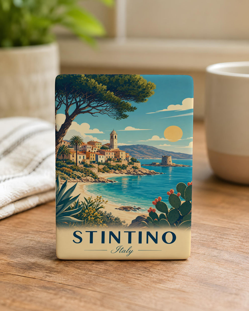 Stintino Italy Fridge Magnet, Sardinia Souvenir Magnet, La Pelosa Beach Travel Keepsake, Coastal Town Vacation Gift