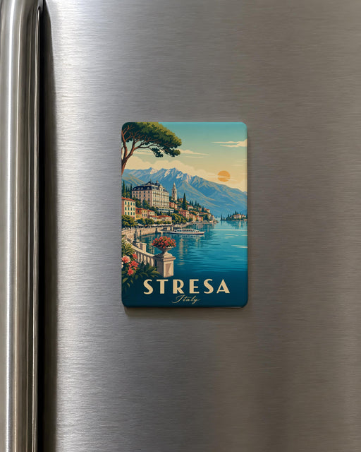 Stresa Town Fridge Magnet, Stresa Italy Travel Souvenir Magnet, Lake Maggiore Landmark Keepsake, Italian Village Magnet