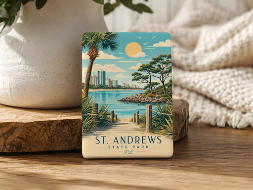 St. Andrews State Park Florida Fridge Magnet, Panama City Beach FL Souvenir Magnet, State Park Travel Keepsake Magnet