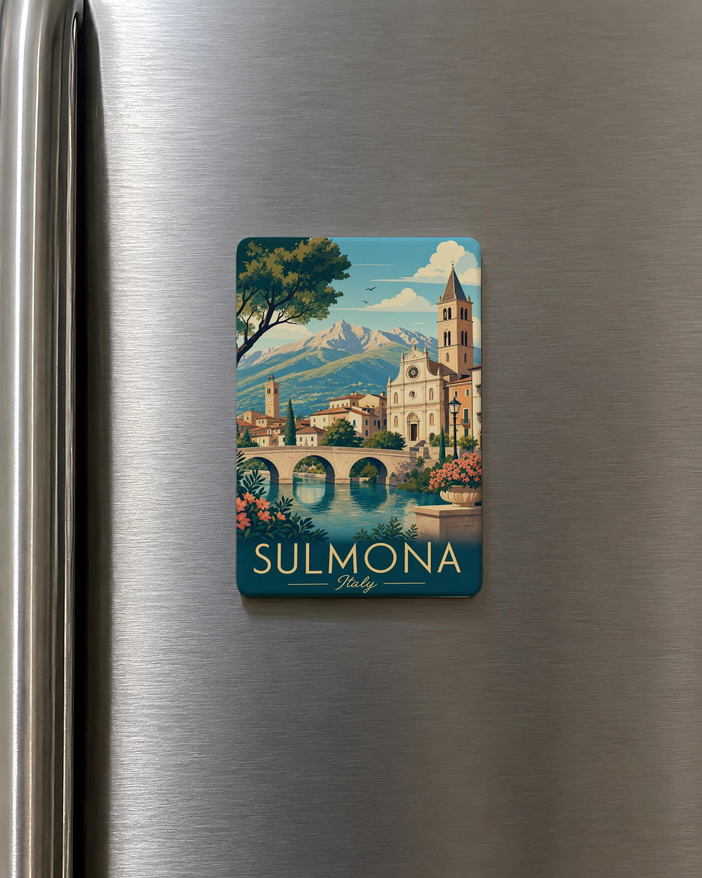 Sulmona Italy Fridge Magnet, Sulmona Travel Souvenir Magnet, Italy Vacation Keepsake, Abruzzo Italy Gift, Italian City Magnet