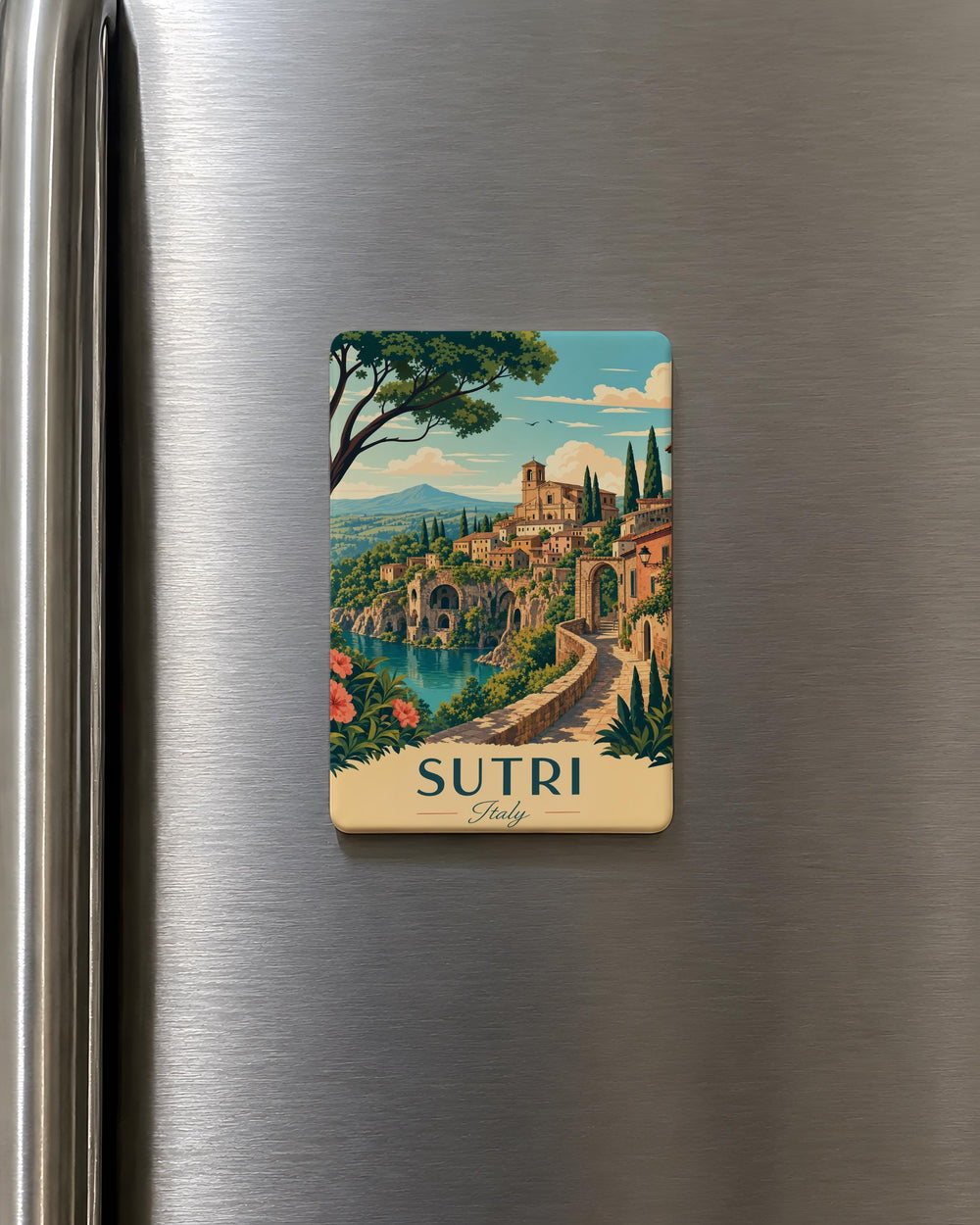 Sutri Italy Fridge Magnet, Sutri Lazio Souvenir Magnet, Historic Italian Town Travel Gift, Italy Landmark Keepsake Magnet