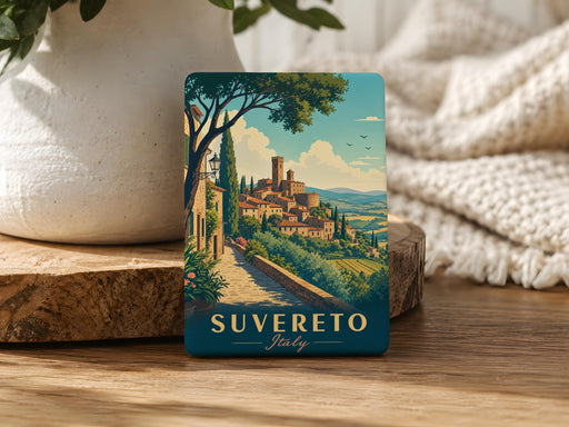 Suvereto Italy Fridge Magnet, Suvereto Tuscany Travel Souvenir Magnet, Italian Village Landmark Refrigerator Magnet