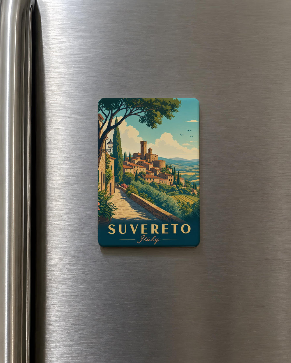 Suvereto Italy Fridge Magnet, Suvereto Tuscany Travel Souvenir Magnet, Italian Village Landmark Refrigerator Magnet