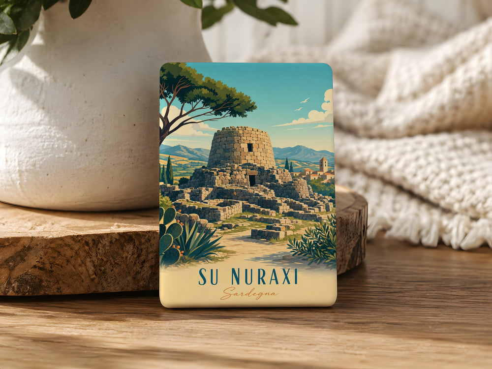 Su Nuraxi Fridge Magnet, Sardinia Nuraghe Ancient Stone Fortress Landmark Souvenir Magnet