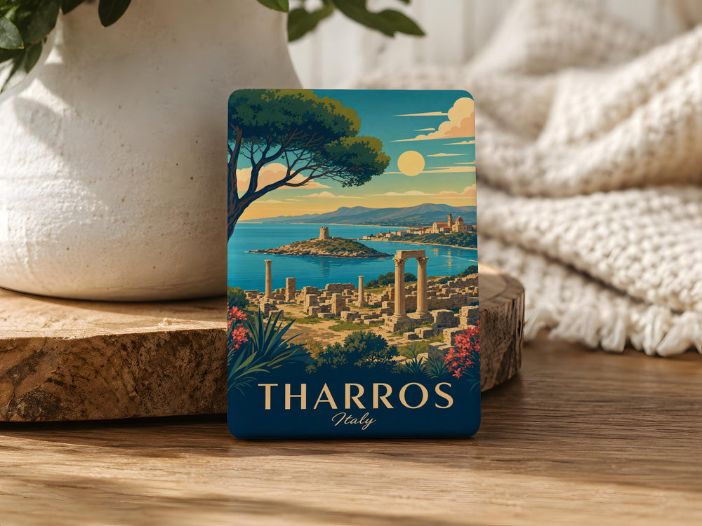 Tharros Italy Fridge Magnet, Sardinia Ancient Ruins Souvenir, Roman Archaeological Site Travel Keepsake Magnet