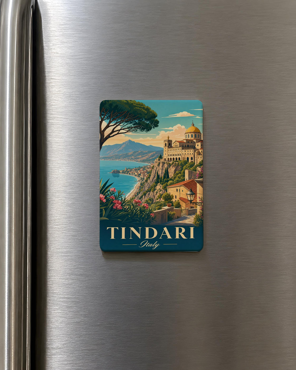 Tindari Italy Fridge Magnet, Sicily Travel Souvenir, Tindari Sanctuary Landmark Magnet, Italian Coastal Town Keepsake