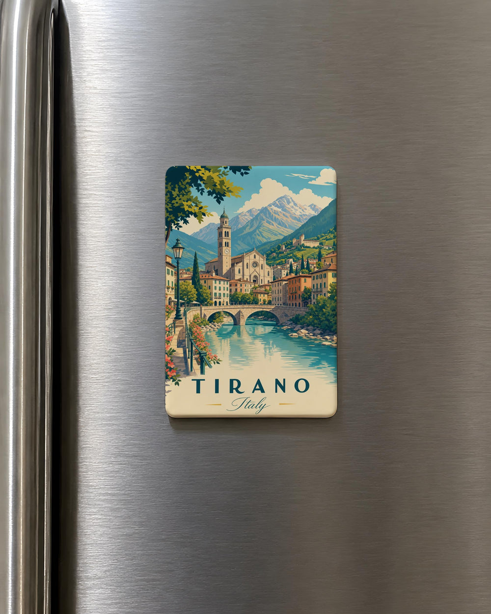 Tirano Italy Fridge Magnet, Tirano Souvenir Magnet, Italy Travel Gift, Lombardy Landmark Keepsake, Italian Town Magnet