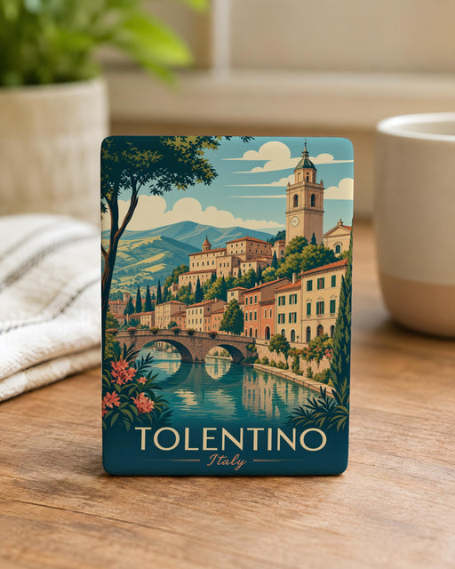 Tolentino Italy Fridge Magnet, Tolentino Travel Souvenir, Italian Town Landmark Keepsake Magnet, Marche Italy Gift